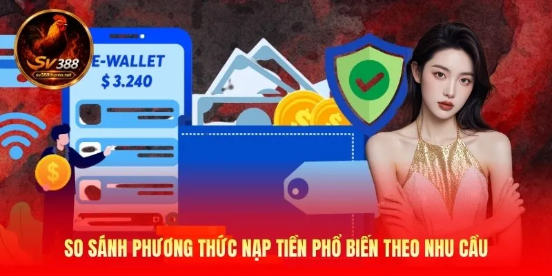 Nạp Tiền Sv388 - Hướng Dẫn Giao Dịch Nhanh Gọn An Toàn 3 So sánh phương thức nạp tiền phổ biến theo nhu cầu